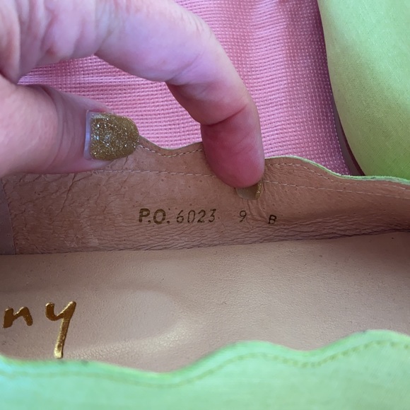 fs/ny French Sole Green waxed cloth Ballet Flats - Picture 6 of 7